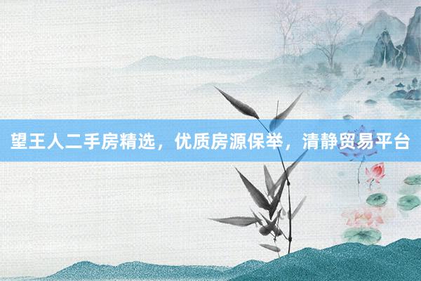 望王人二手房精选，优质房源保举，清静贸易平台