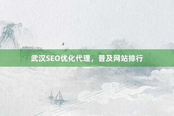 武汉SEO优化代理，普及网站排行